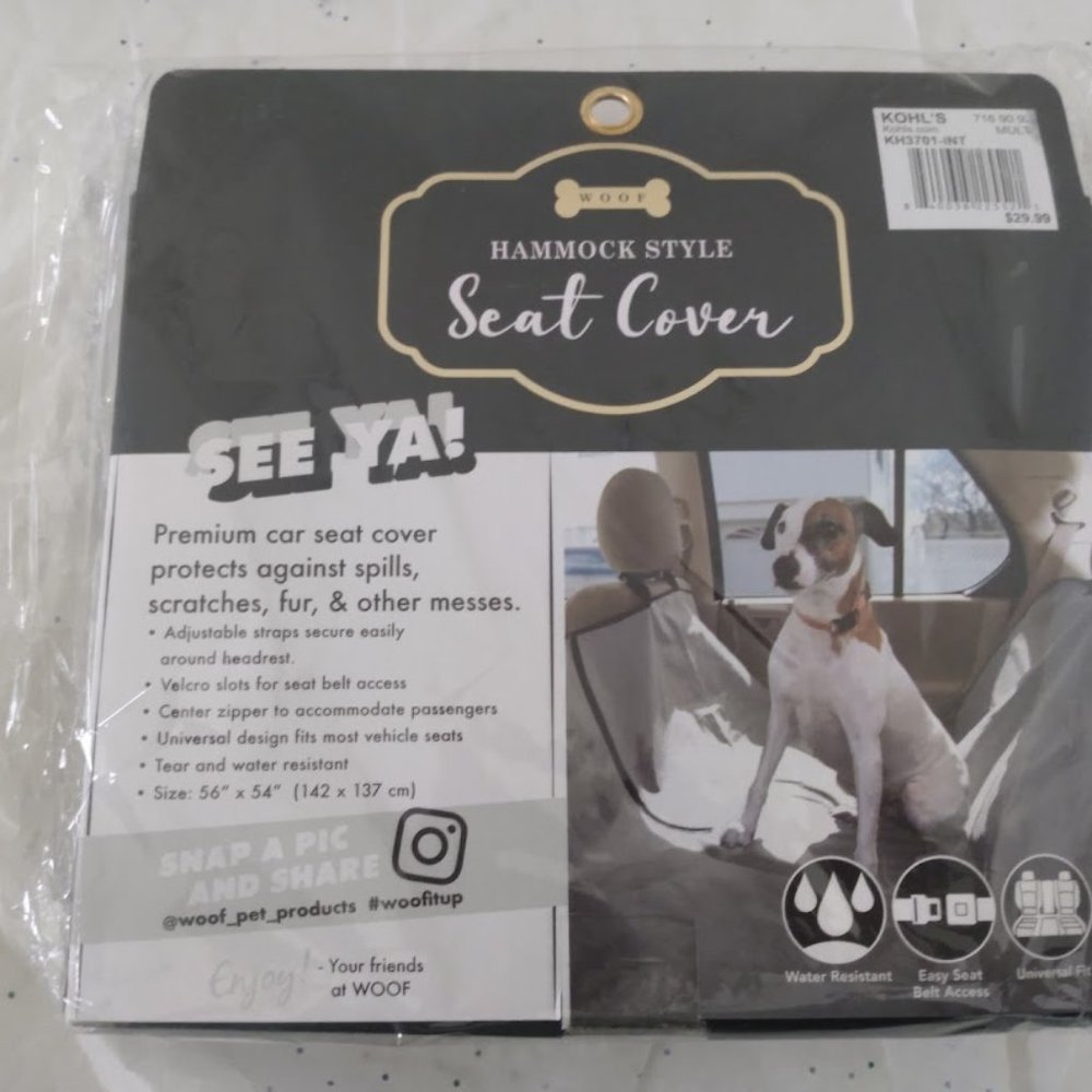 Woof Hammock Style Seat Cover